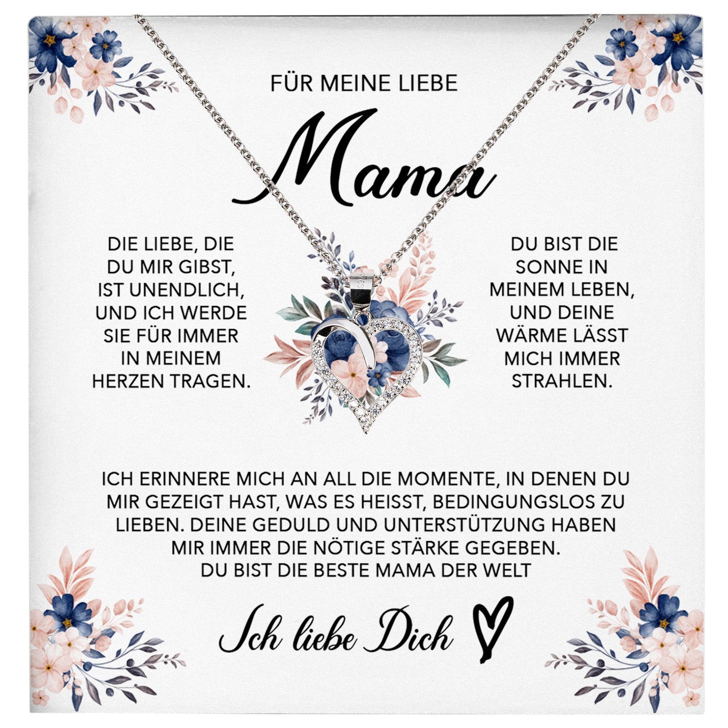 22Feels® Liebe Mama Geschenk Muttertag Geburtstag Silber 925/000 Herz Halskette Valentinstag Frauen Schmuck mit Karte Mutter Weihnachten Damen Collier Eltern-Schmuck mit Botschaftskarte - Herz21-22Feels
