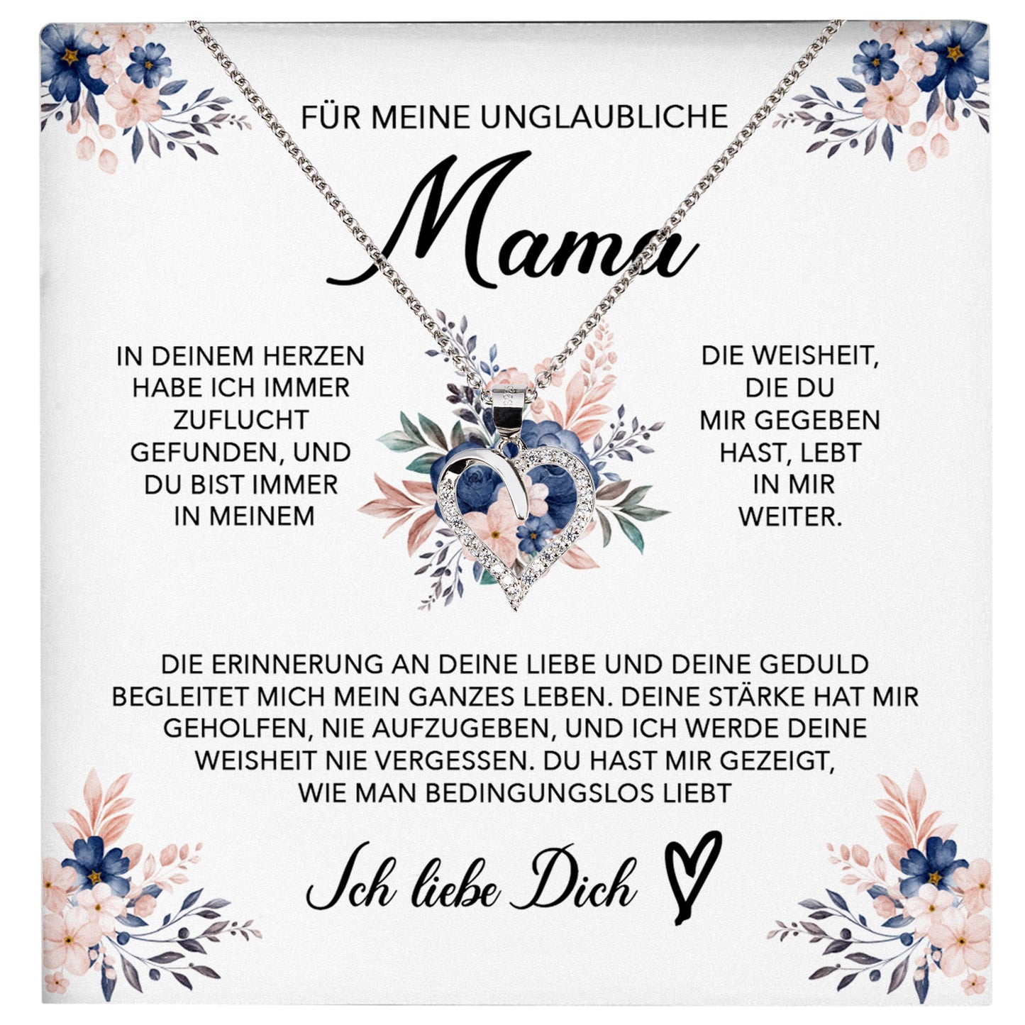 22Feels® Unglaubliche Mama Geschenk Muttertag Geburtstag Silber 925/000 Herz Halskette Valentinstag Frauen Schmuck mit Karte Mutter Weihnachten Damen Collier Eltern-Schmuck mit Botschaftskarte - Herz21-22Feels