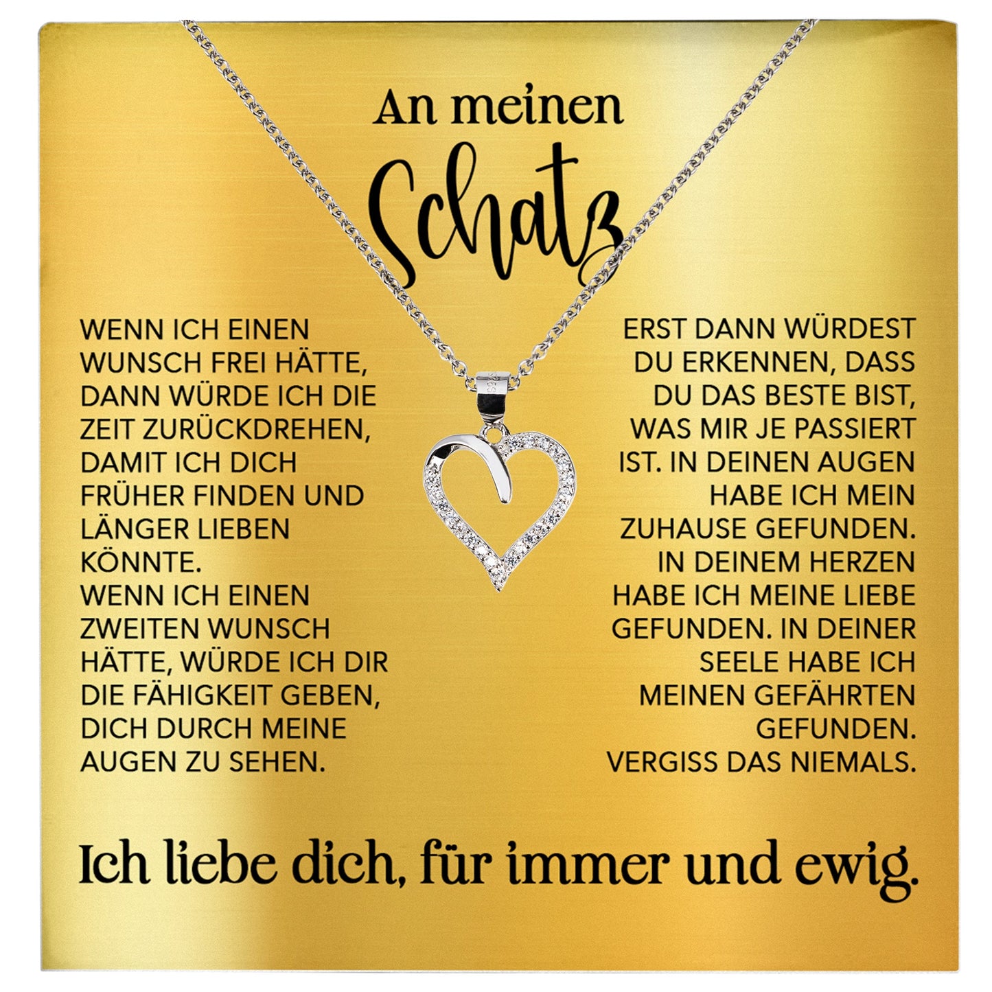 22Feels® Schatz Ich Liebe Dich Frauen Geschenk Silber 925/000 Schmuck Ehefrau Freundin Herz Halskette Valentinstag Hochzeitstag Jahrestag-Schmuck mit Botschaftskarte - Herz21-22Feels