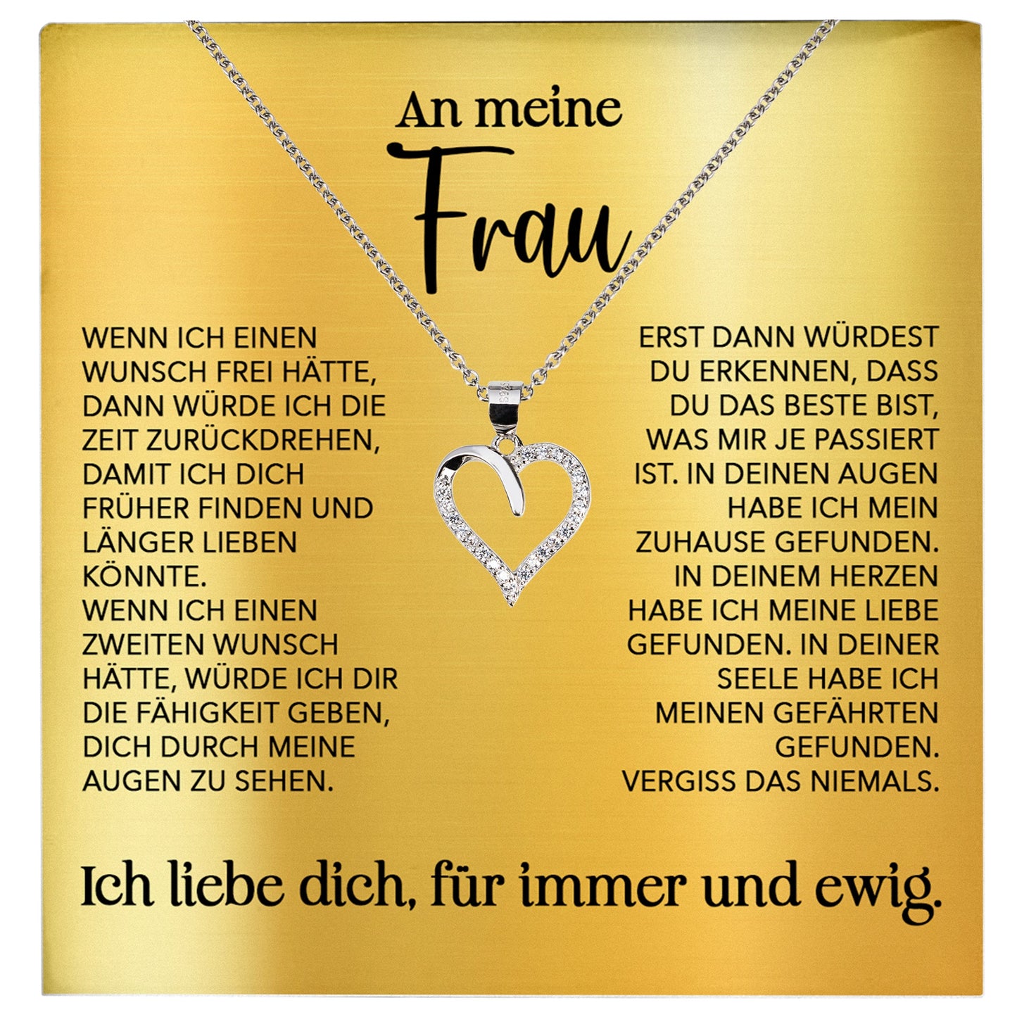 22Feels® Ehefrau Geschenk Ich Liebe Dich Schmuck Silber 925/000 Frauen Herz Halskette Valentinstag Schatz Hochzeitstag Damen Collier Ehejubiläum-Schmuck mit Botschaftskarte - Herz21-22Feels