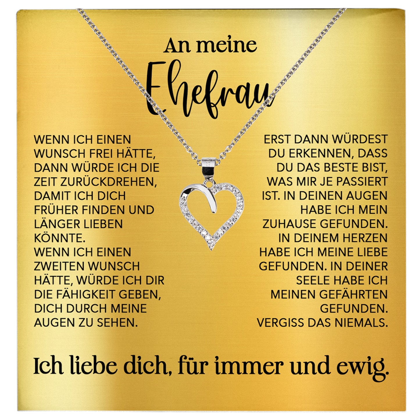 22Feels® Ehefrau Geschenk Ich Liebe Dich Schmuck Silber 925/000 Frauen Herz Halskette Valentinstag Schatz Hochzeitstag Damen Collier Ehejubiläum-Schmuck mit Botschaftskarte - Herz21-22Feels
