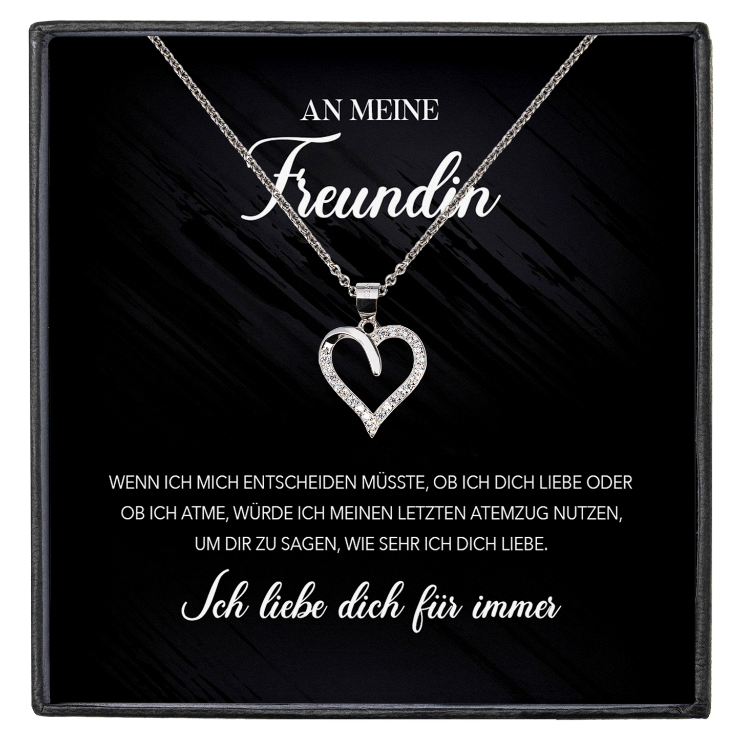 22Feels® Freundin Geschenk Silber Ich Liebe Dich Schmuck Frauen Silber 925/000 Herz Halskette Valentinstag Jahrestag Damen Collier Liebesbeweis-Schmuck mit Botschaftskarte - Herz21-22Feels