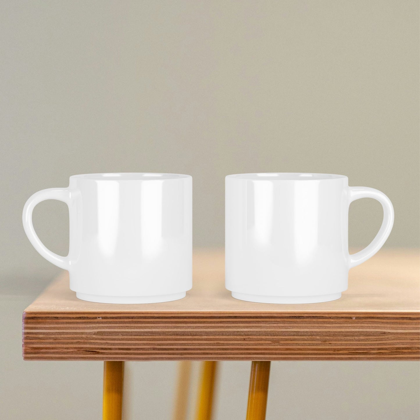 Ab 7,99/Stk Stapelbare Sublimationstassen (2er-Set) mit Metallgestell, Weiß je 235ml (8oz), Keramik Subli-Beschichtung Blanko Sublimation Werbegeschenk Paar Tassen-Sublimationsrohlinge und Kreativbedarf-22Feels