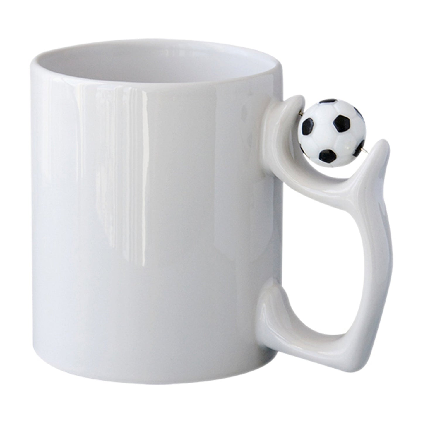 Ab 4,29/Stk Sublimationstasse Fussball-Henkel Weiss 325ml (11oz) Subli-Beschichtung Blanko Sublimation Werbegeschenk Print on Demand Fusballverein-Sublimationsrohlinge und Kreativbedarf-22Feels
