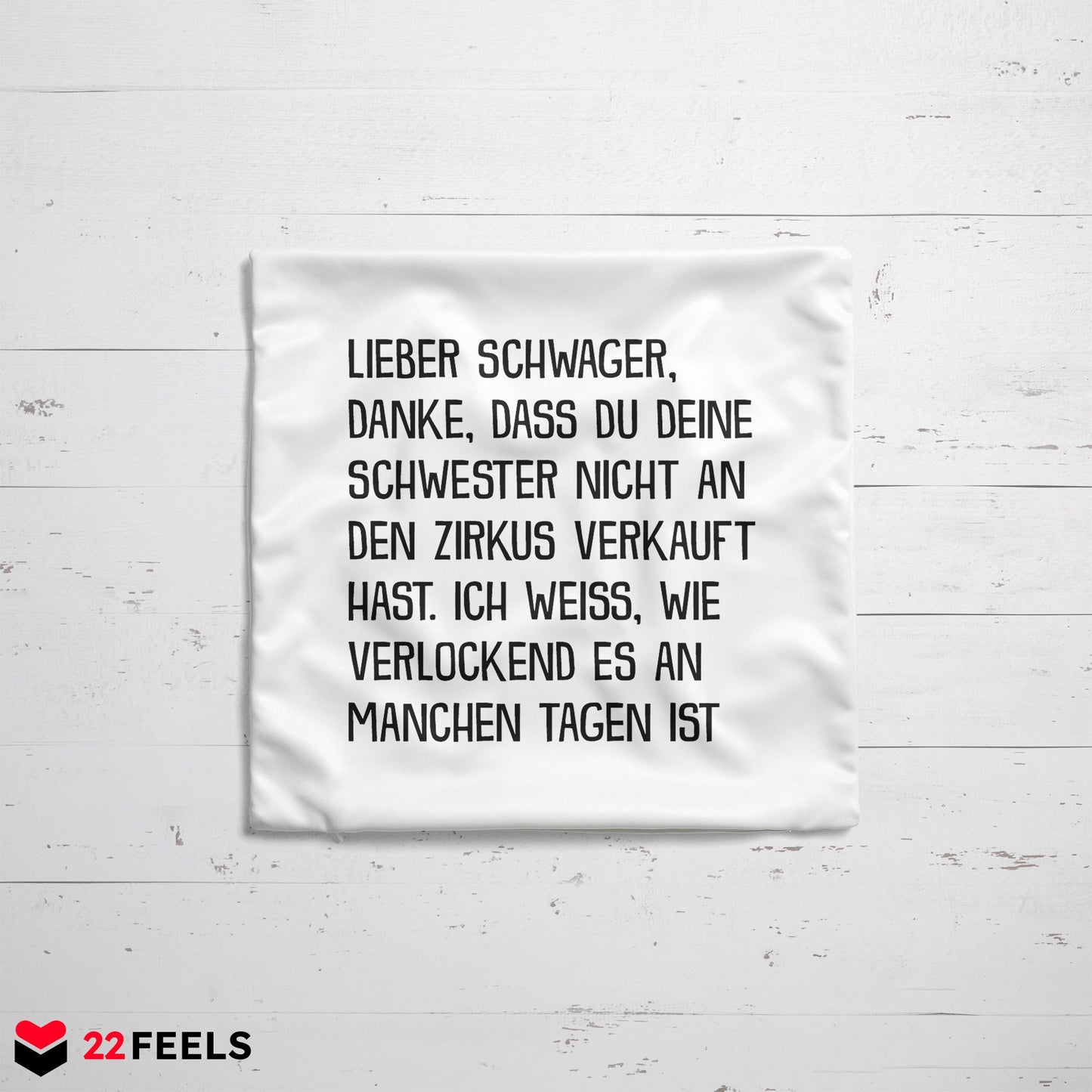 22Feels® Schwager Geschenk - Kissen mit Spruch (Weiss 40x40cm)-Kissen Weiss 40x40-22Feels