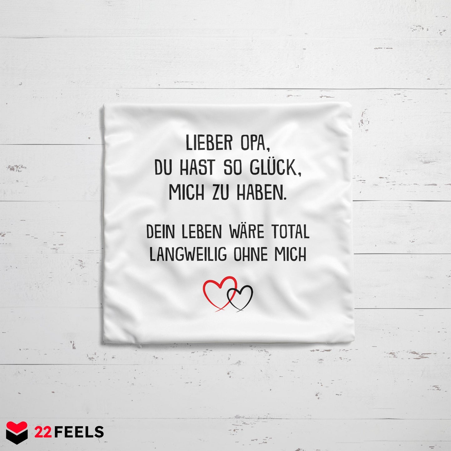 22Feels® Opa Geschenk - Kissen mit Spruch (Weiss 40x40cm)-Kissen Weiss 40x40-22Feels