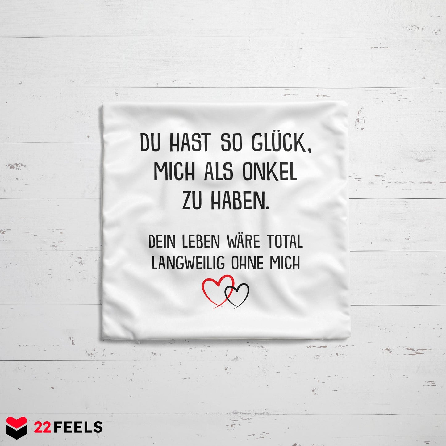 22Feels® Geschenk für Nichte oder Neffe - Kissen mit Spruch (Weiss 40x40cm)-Kissen Weiss 40x40-22Feels