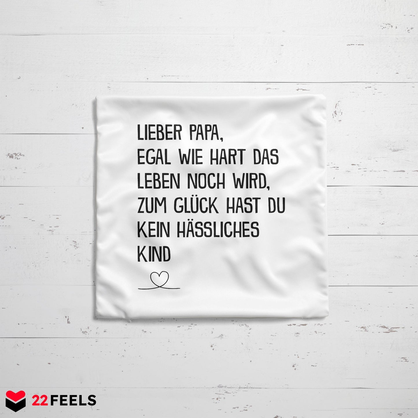22Feels® Papa Geschenk - Kissen mit Spruch (Weiss 40x40cm)-Kissen Weiss 40x40-22Feels