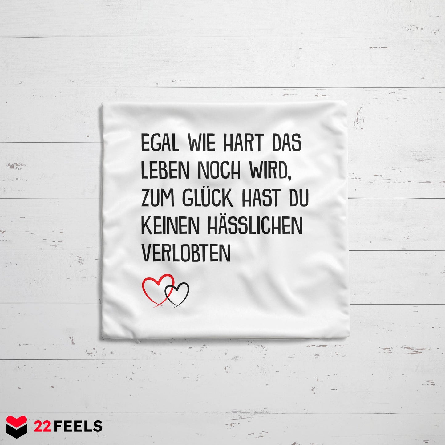 22Feels® Verlobte Geschenk - Kissen mit Spruch (Weiss 40x40cm)-Kissen Weiss 40x40-22Feels