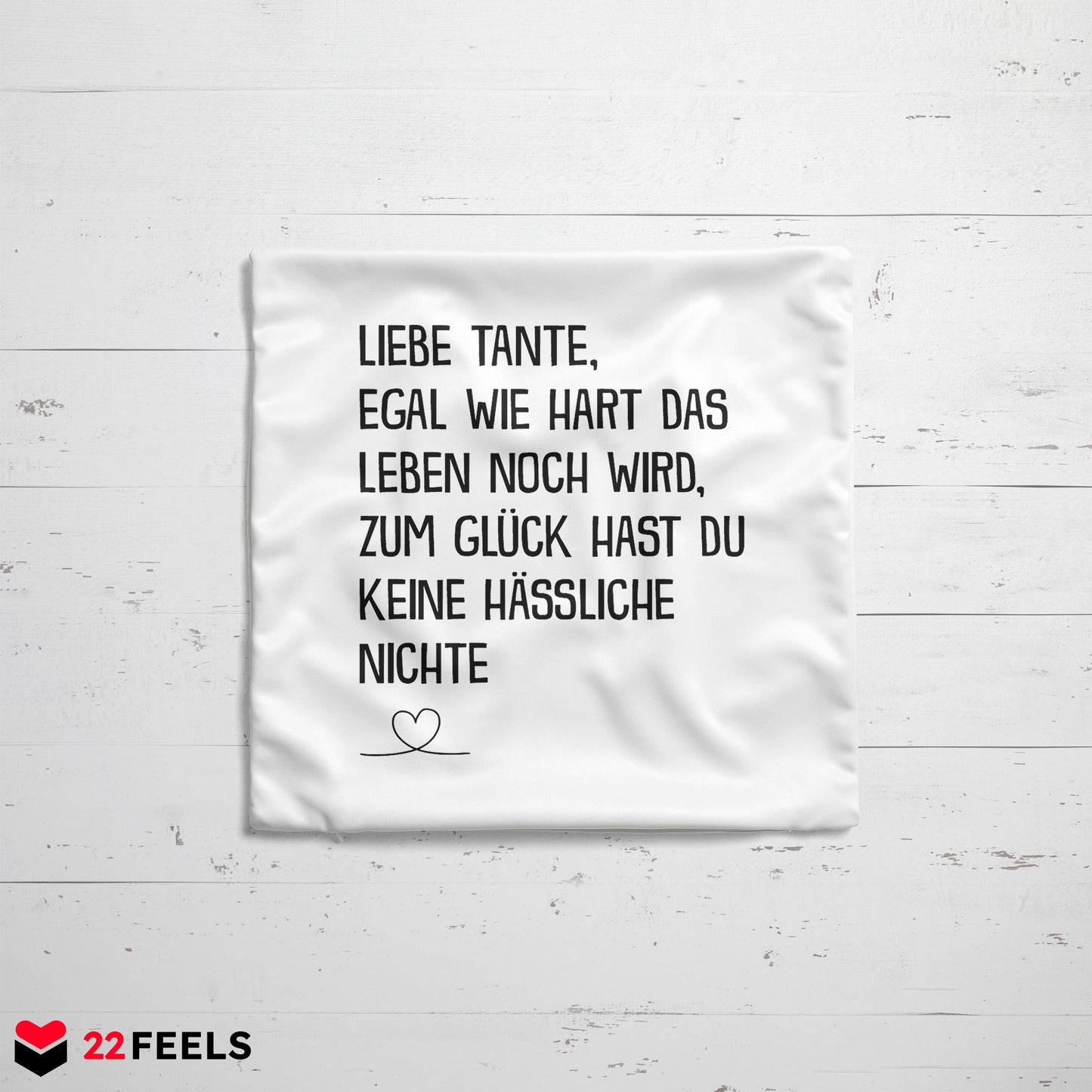 22Feels® Tante Geschenk von der Nichte - Kissen mit Spruch (Weiss 40x40cm)-Kissen Weiss 40x40-22Feels