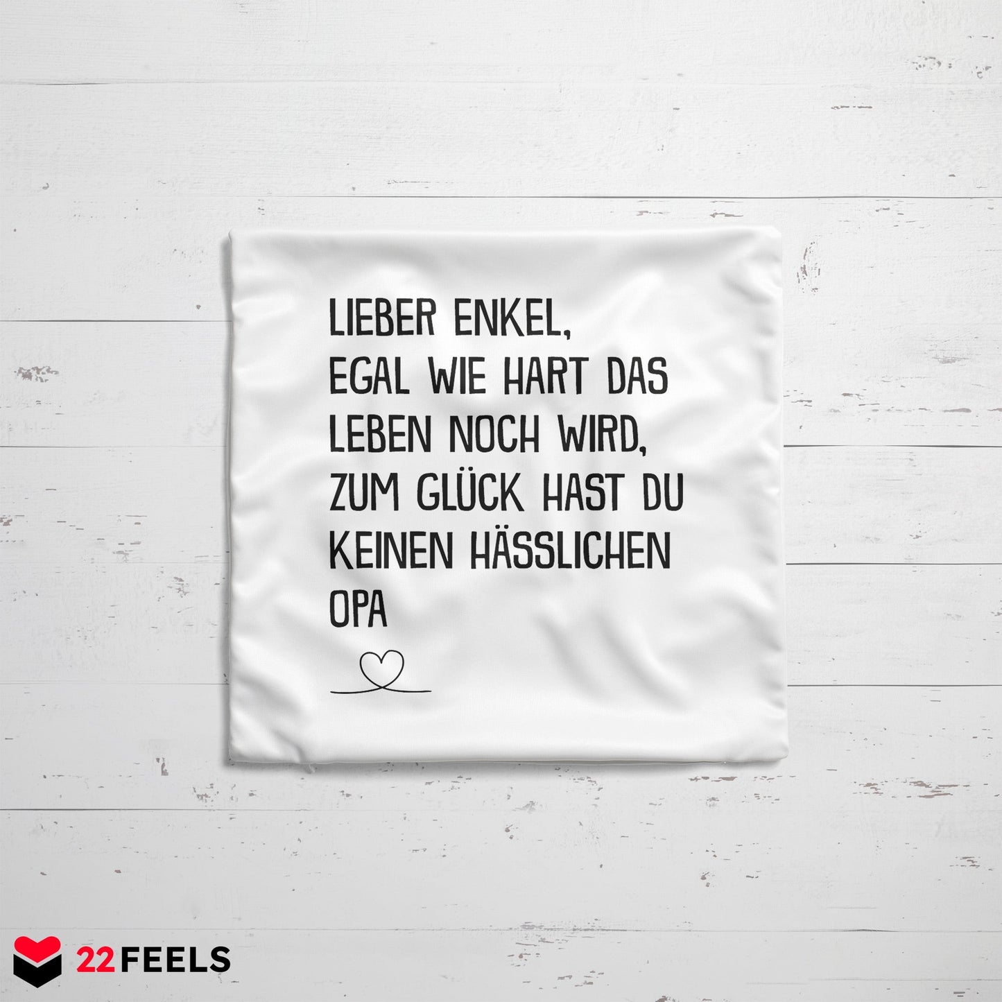 22Feels® Enkel Geschenk vom Opa - Kissen mit Spruch (Weiss 40x40cm)-Kissen Weiss 40x40-22Feels