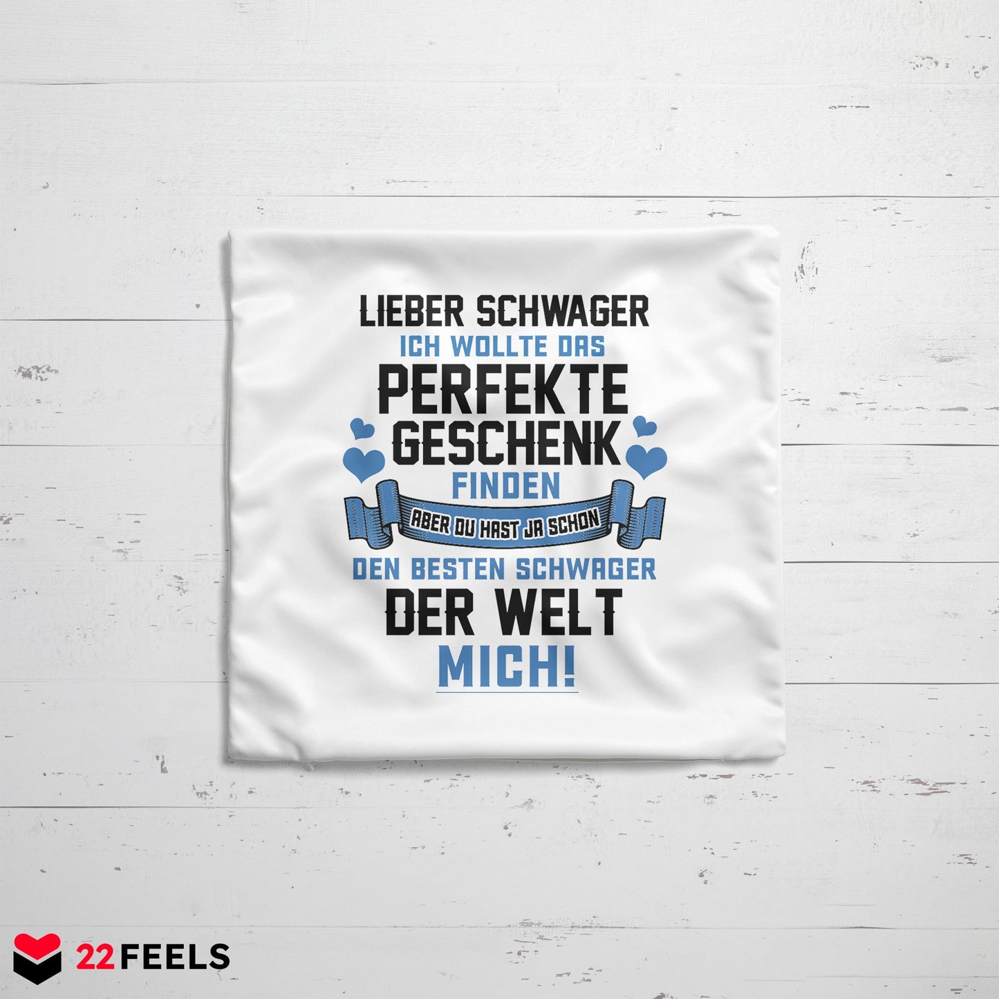 22Feels® Schwager Geschenk - Kissen mit Spruch (Weiss 40x40cm)-Kissen Weiss 40x40-22Feels