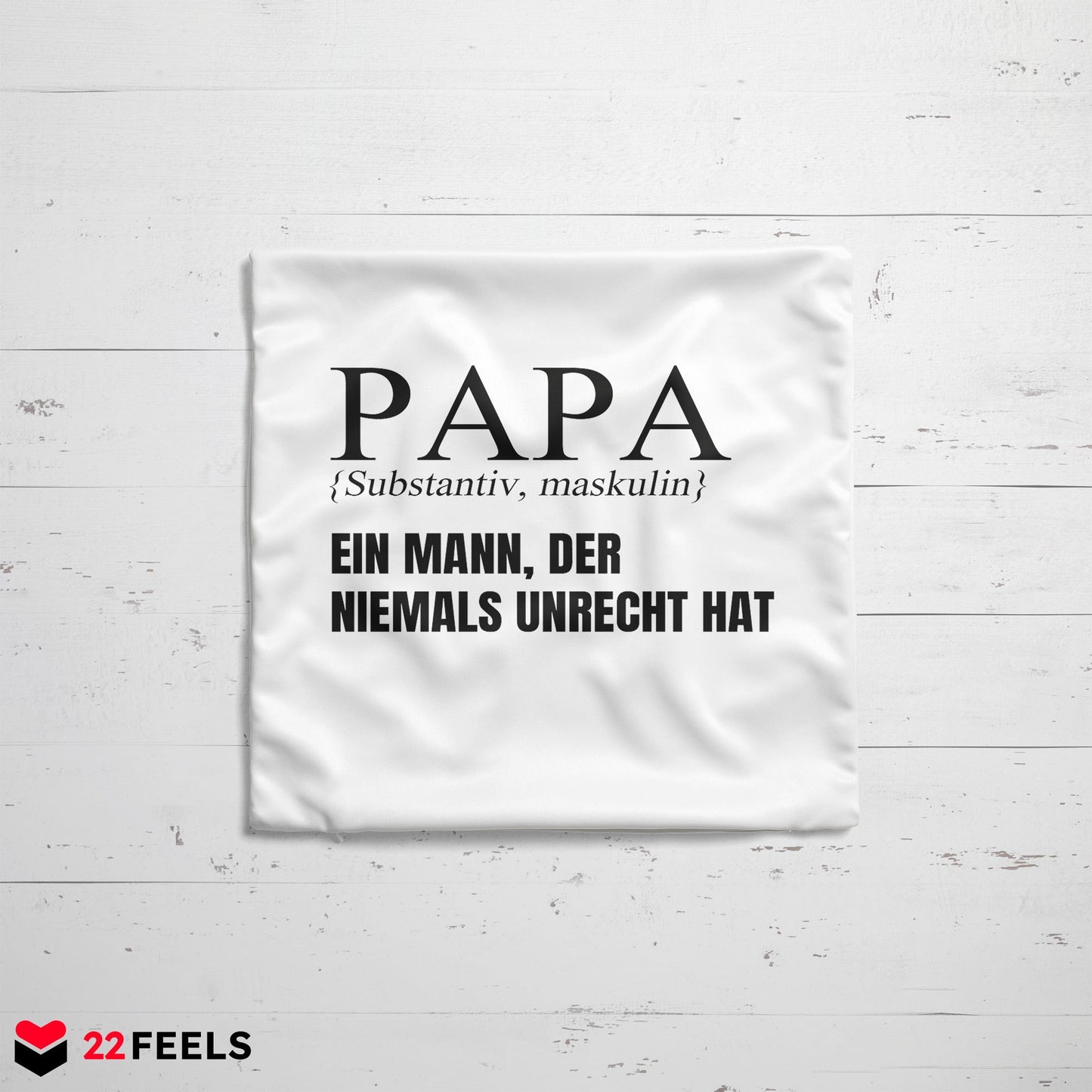 22Feels® Papa Geschenk - Kissen mit Spruch (Weiss 40x40cm)-Kissen Weiss 40x40-22Feels