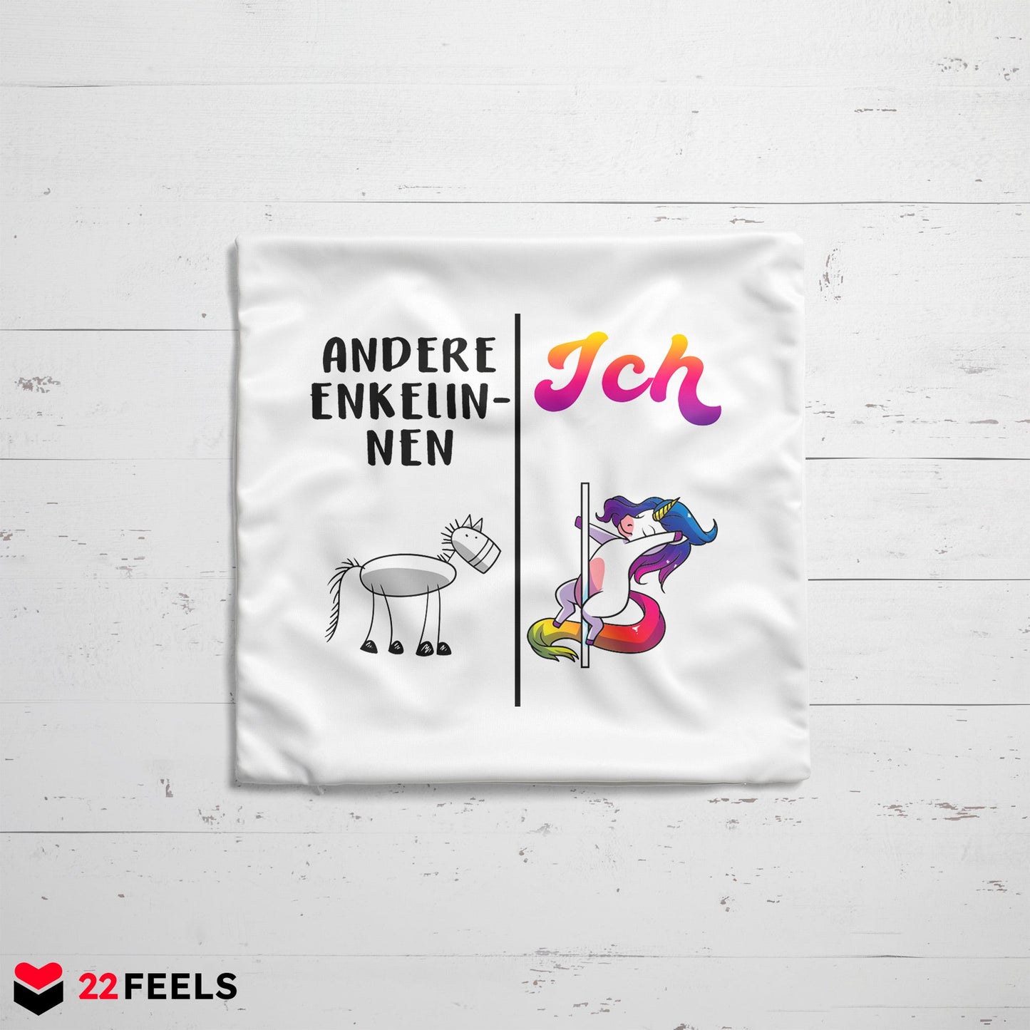 22Feels® Enkelin Geschenk von Oma und Opa - Kissen mit Spruch (Weiss 40x40cm)-Kissen Weiss 40x40-22Feels