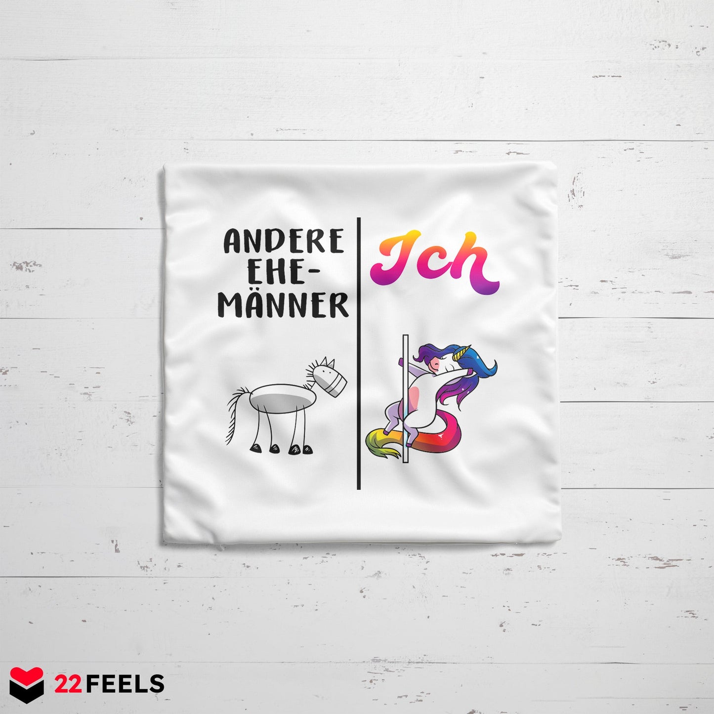22Feels® Ehemann Geschenk zum Hochzeitstag, Valentinstag etc. - Kissen mit Spruch (Weiss 40x40cm)-Kissen Weiss 40x40-22Feels