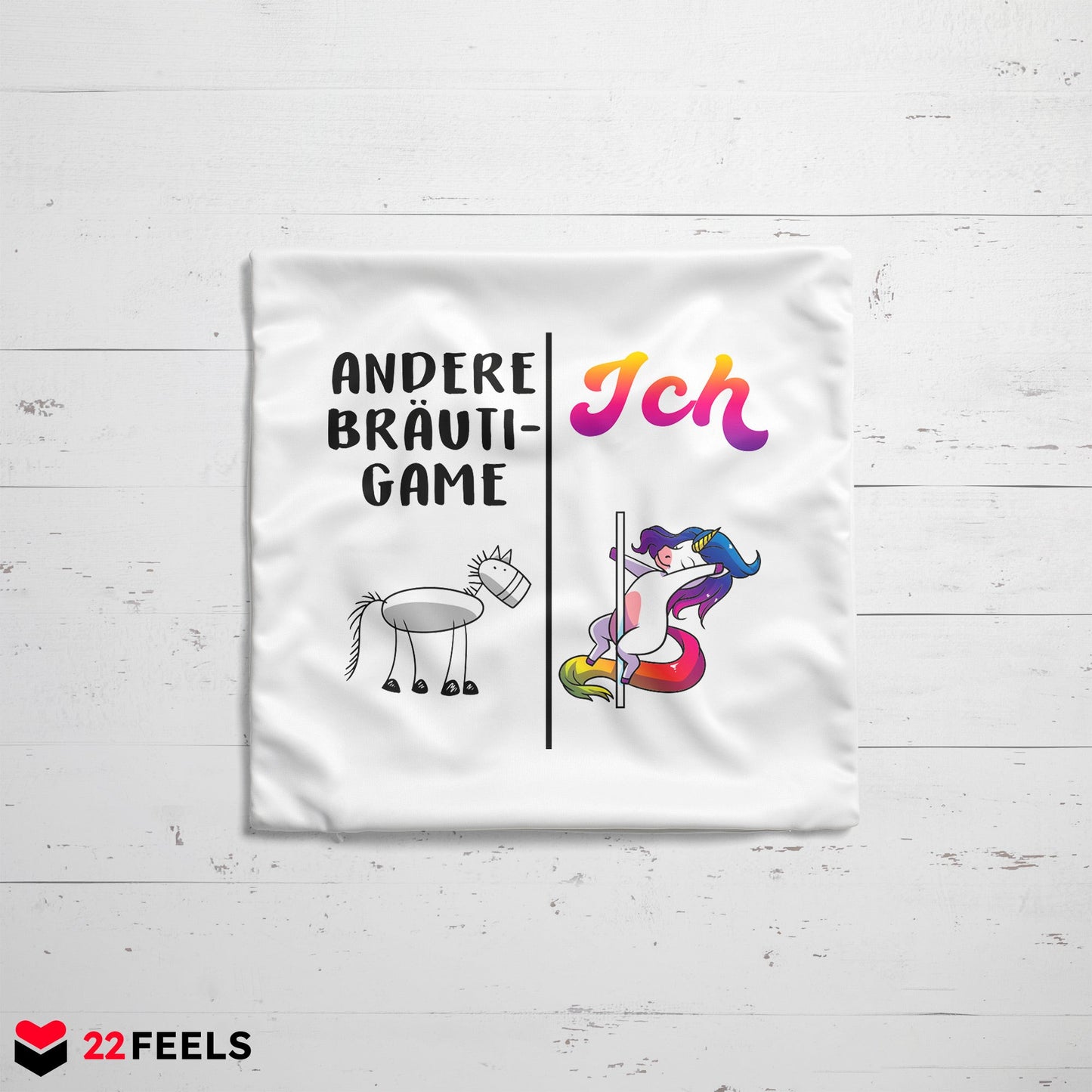 22Feels® Bräutigam Geschenk zur Hochzeit - Kissen mit Spruch (Weiss 40x40cm)-Kissen Weiss 40x40-22Feels