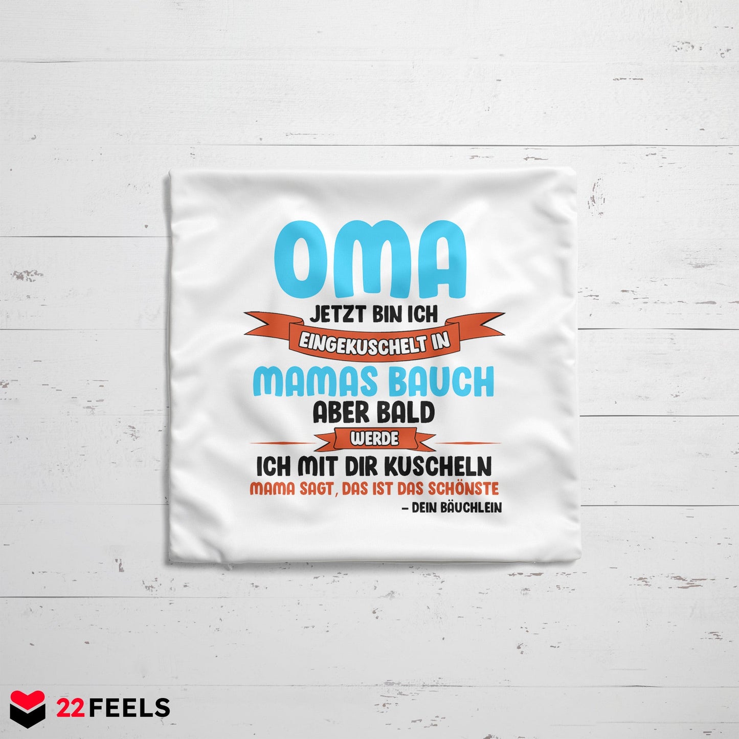 22Feels® Du Wirst Oma Frauen Schwangerschaft Geschenk für werdende Grossmütter - Kissen mit Spruch (Weiss 40x40cm)-Kissen Weiss 40x40-22Feels