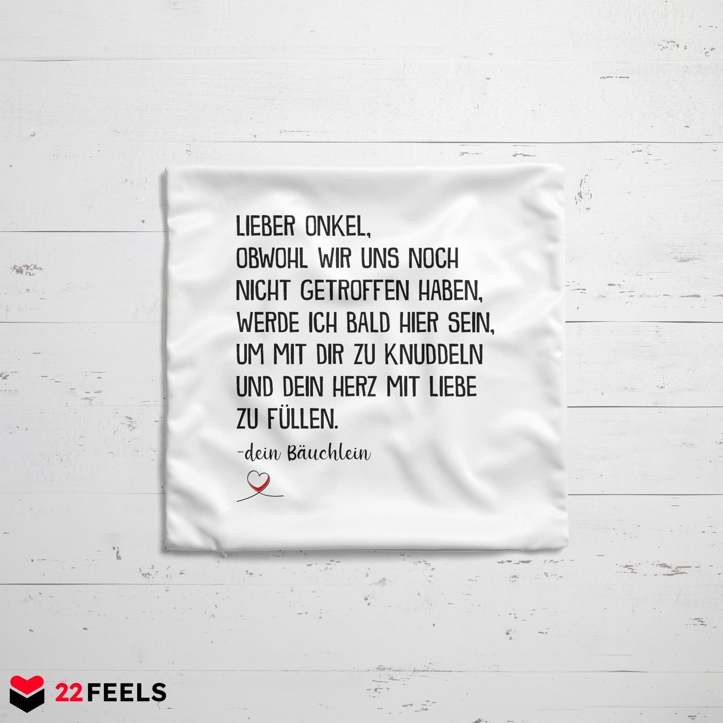 22Feels® Du Wirst Onkel Männer Schwangerschaft Geschenk - Kissen mit Spruch (Weiss 40x40cm)-Kissen Weiss 40x40-22Feels