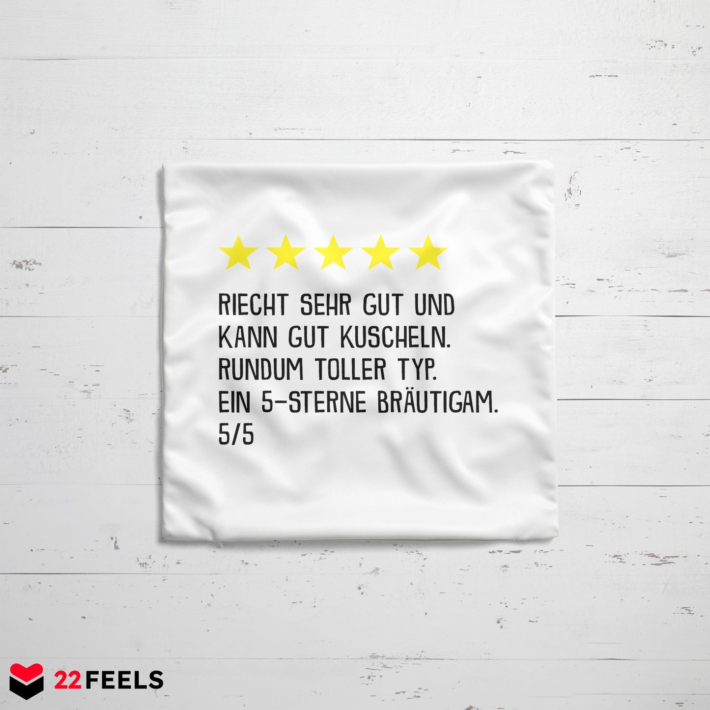 22Feels® Bräutigam Geschenk zur Hochzeit - Kissen mit Spruch (Weiss 40x40cm)-Kissen Weiss 40x40-22Feels