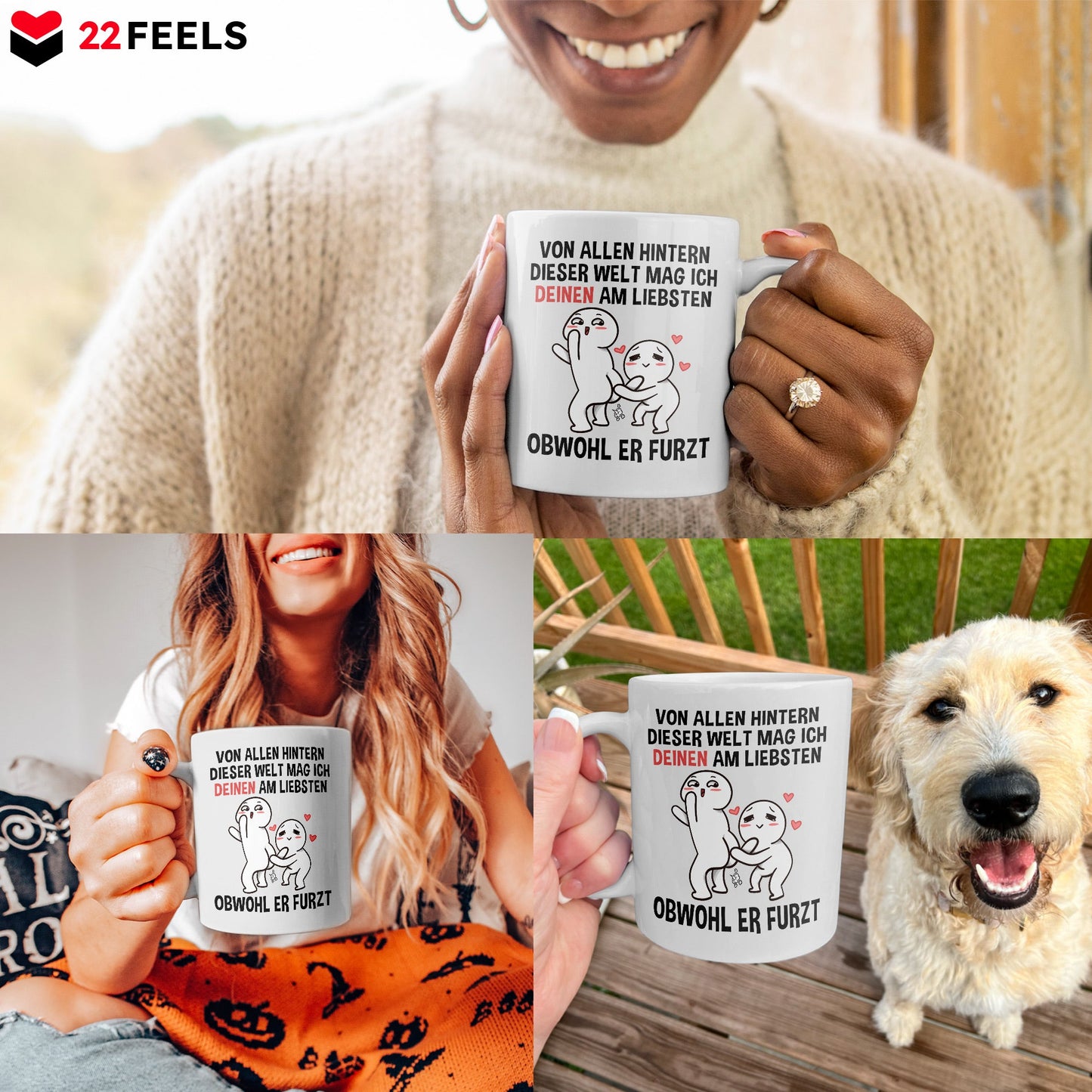 22Feels® Paar Geschenk zum Jahrestag, Hochzeitstag, Valentinstag etc. - Tasse mit Spruch (Weiss, 320ml)-Weisse Tasse 320ml-22Feels