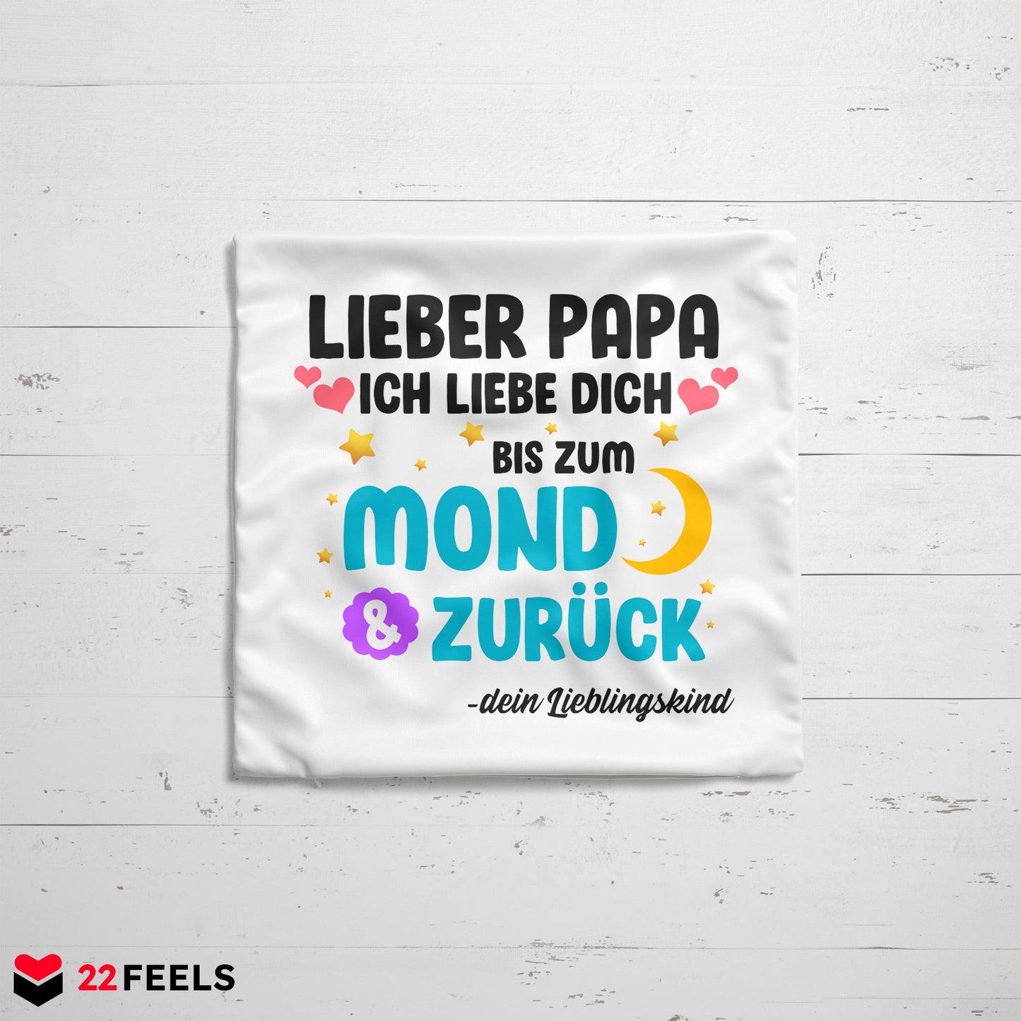22Feels® Papa Geschenk - Kissen mit Spruch (Weiss 40x40cm)-Kissen Weiss 40x40-22Feels