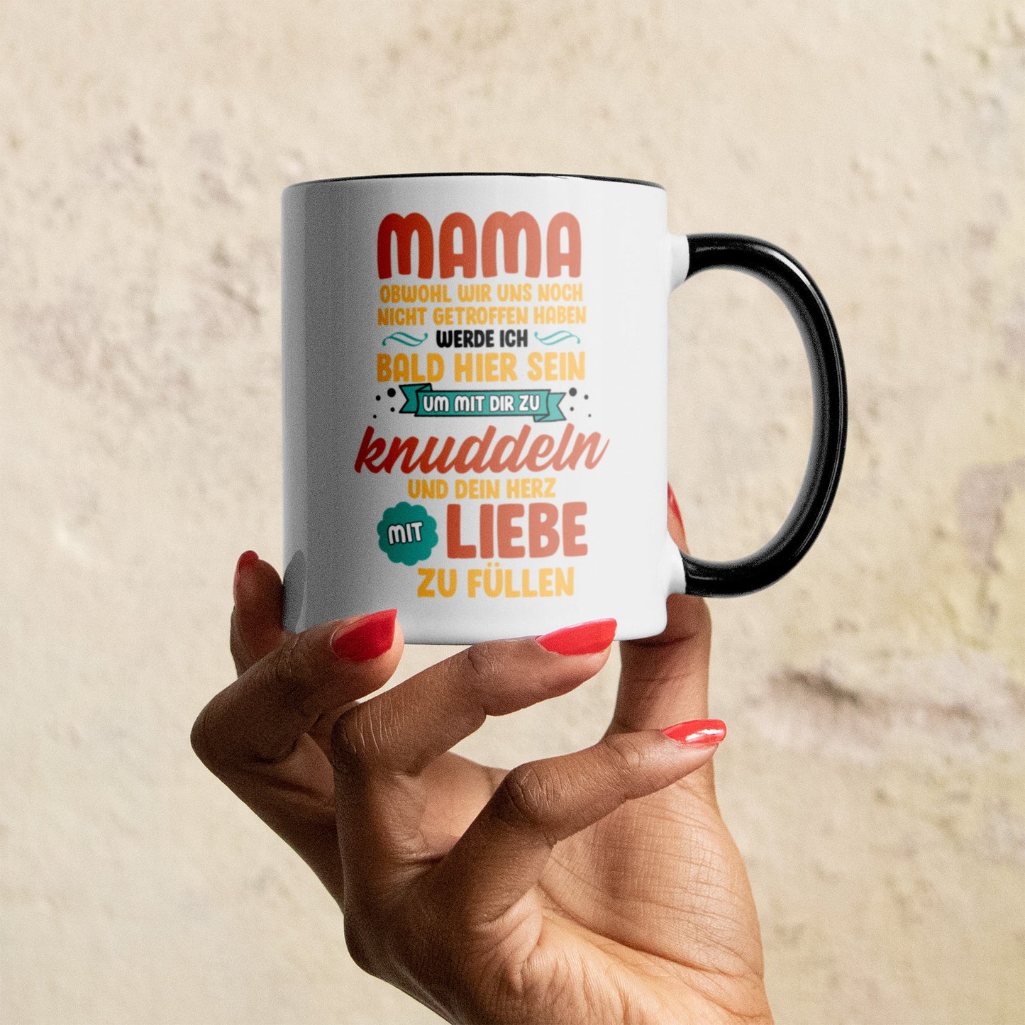 22Feels® Schwangerschaftsgeschenk Werdende Mama - Tasse mit Spruch (Weiss-Schwarz, 320ml)-TwoTone Tasse Weiss-Schwarz 320ml-22Feels