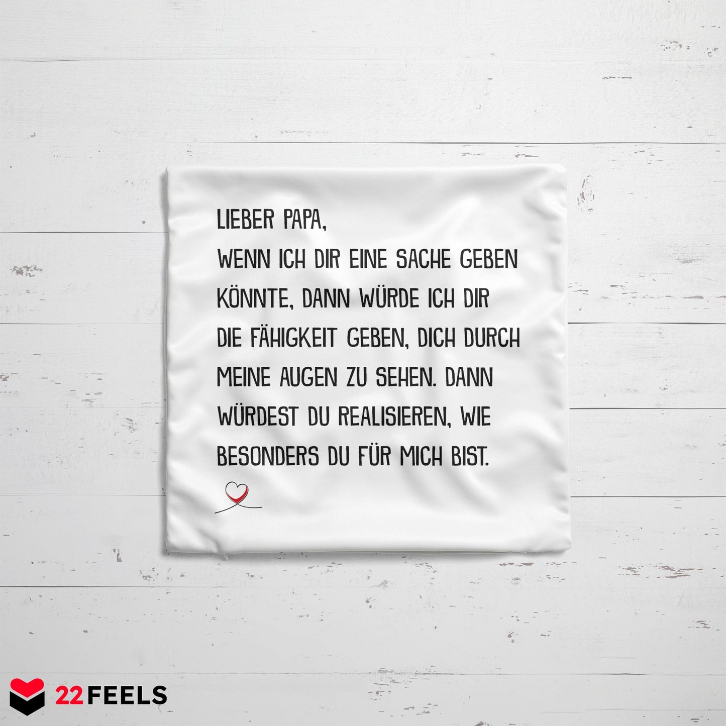 22Feels® Papa Geschenk - Kissen mit Spruch (Weiss 40x40cm)-Kissen Weiss 40x40-22Feels