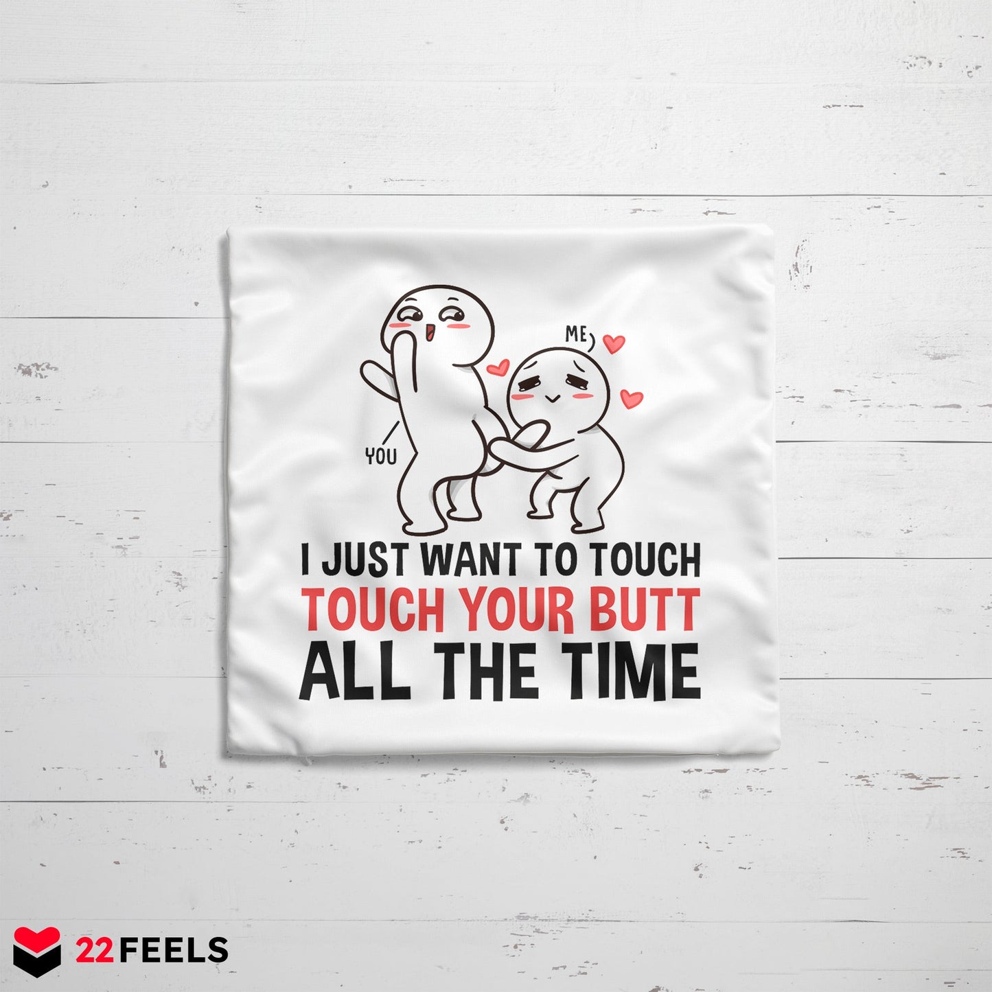 22Feels® Paar Geschenk zum Jahrestag, Valentinstag, Hochzeitstag etc. - Kissen mit Spruch (Weiss 40x40cm)-Kissen Weiss 40x40-22Feels