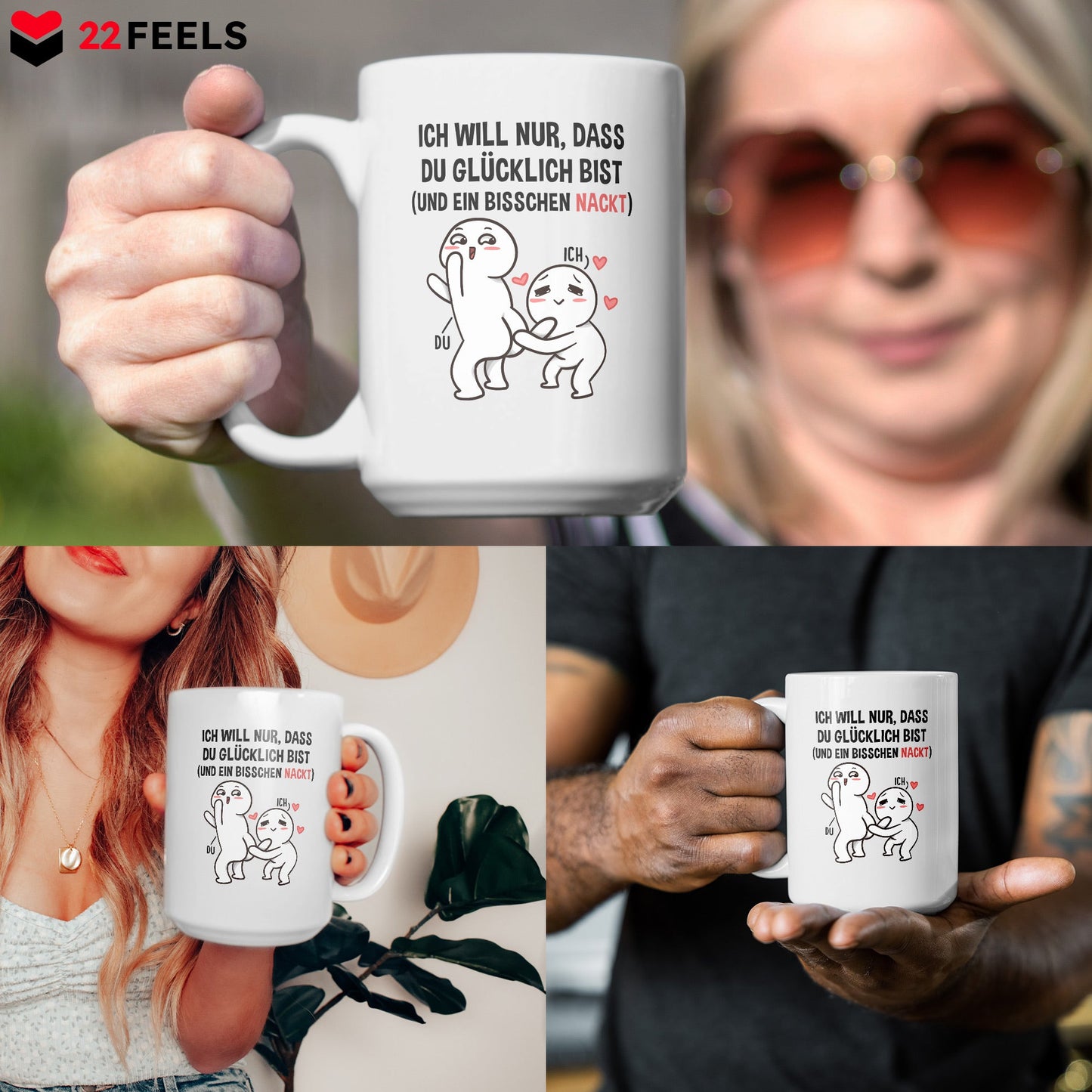 22Feels® Pärchen Geschenk zum Jahrestag, Hochzeitstag, Valentinstag etc. - XL Tasse mit Spruch (Weiss, 440ml)-Weisse XL Tasse 440ml-22Feels