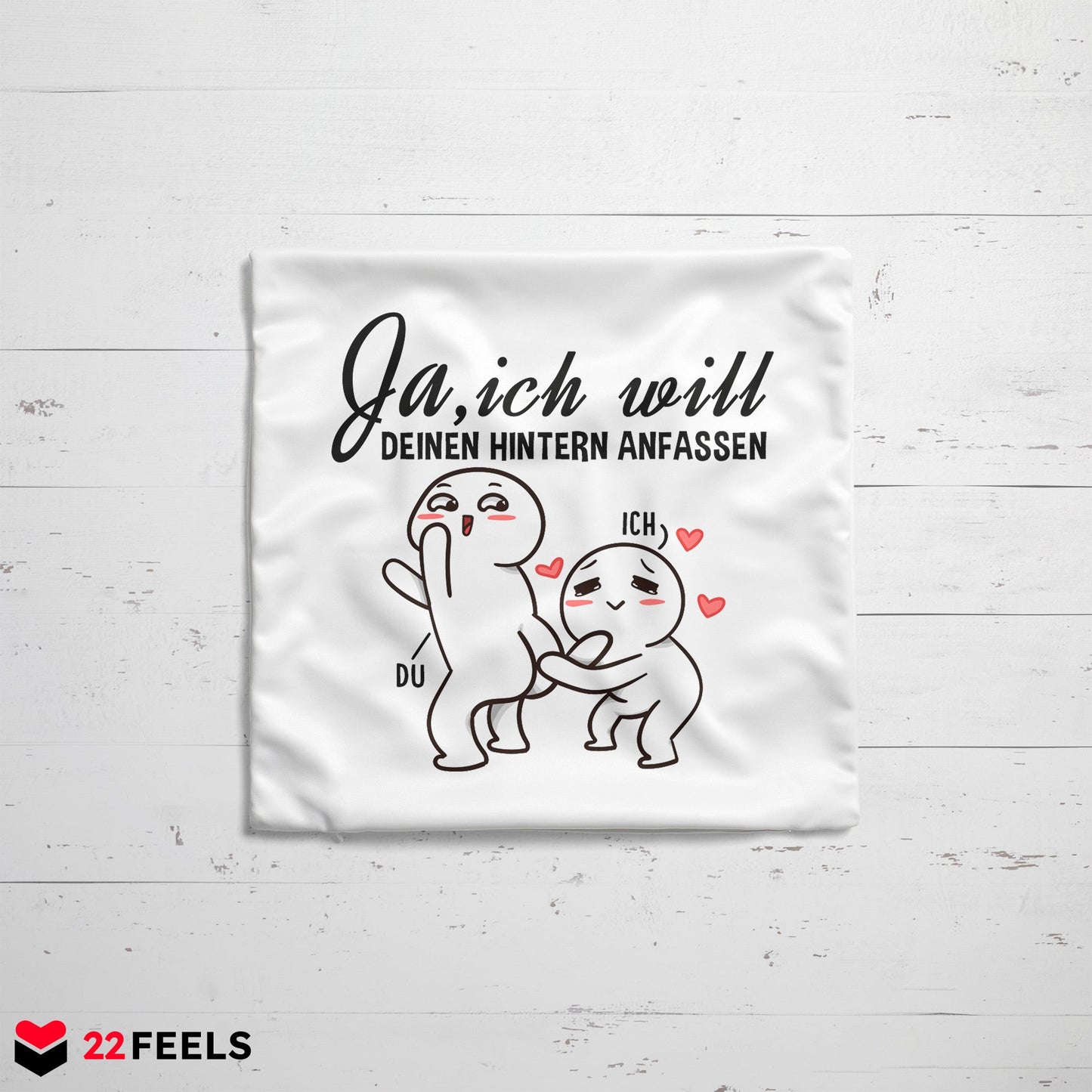 22Feels® Geschenk zur Verlobung - Kissen mit Spruch (Weiss 40x40cm)-Kissen Weiss 40x40-22Feels