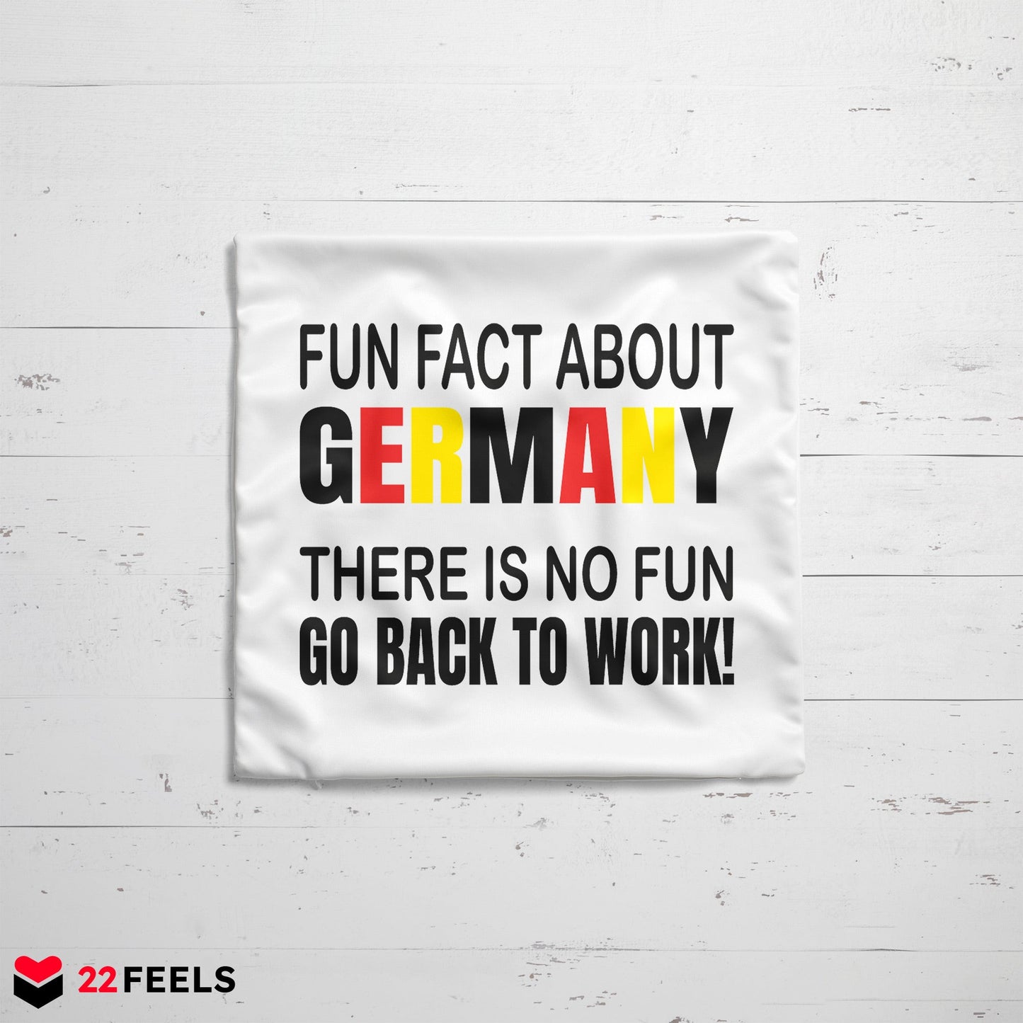 22Feels® Lustiges Kissen mit Spruch: - Büro Geschenkidee (Weiss 40x40cm)-Kissen Weiss 40x40-22Feels
