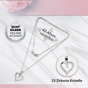 22Feels® Mutter der Braut Geschenk zur Hochzeit - Echt Silber 925/000 Schmuckset: Herz Halskette mit Botschaftskarte-Schmuck mit Botschaftskarte - Herz21-22Feels