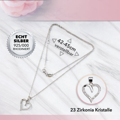 22Feels® Wunderschöne Ehefrau Geschenk Ich Liebe Dich Schmuck Silber 925/000 Frauen Herz Halskette Valentinstag Schatz Hochzeitstag Damen Collier Ehejubiläum-Schmuck mit Botschaftskarte - Herz21-22Feels