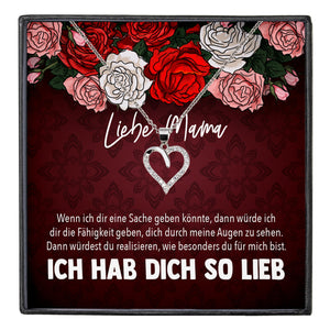 22Feels® Mama Geschenk Muttertag Geburtstag Frauen Schmuck mit Karte Herz Halskette Echt Silber Weihnachten Idee von Tochter oder Sohn-Schmuck mit Botschaftskarte - Herz21-22Feels
