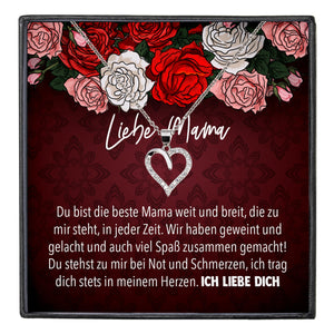 22Feels® Mama Geschenk Muttertag Geburtstag Frauen Schmuck mit Karte Herz Halskette Echt Silber Weihnachten Idee von Tochter oder Sohn-Schmuck mit Botschaftskarte - Herz21-22Feels