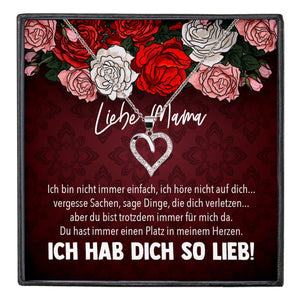 22Feels® Mama Geschenk Muttertag Geburtstag Frauen Herz Halskette mit Karte Echt Silber Schmuck Weihnachten Idee von Tochter oder Sohn-Schmuck mit Botschaftskarte - Herz21-22Feels