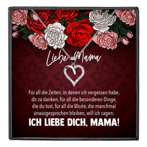22Feels® Mama Geschenk Muttertag Geburtstag Frauen Schmuck mit Karte Herz Halskette Echt Silber Weihnachten Idee von Tochter oder Sohn-Schmuck mit Botschaftskarte - Herz21-22Feels