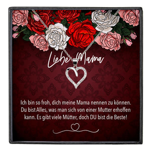 22Feels® Mama Geschenk Muttertag Geburtstag Frauen Schmuck mit Karte Herz Halskette Echt Silber Weihnachten Idee von Tochter oder Sohn-Schmuck mit Botschaftskarte - Herz21-22Feels