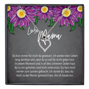 22Feels® Mama Geschenk Muttertag Geburtstag Frauen Schmuck mit Karte Herz Halskette Echt Silber Weihnachten Idee von Tochter oder Sohn-Schmuck mit Botschaftskarte - Herz21-22Feels