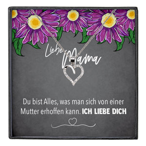 22Feels® Mama Geschenk Muttertag Geburtstag Frauen Schmuck mit Karte Herz Halskette Echt Silber Weihnachten Idee von Tochter oder Sohn-Schmuck mit Botschaftskarte - Herz21-22Feels