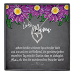22Feels® Mama Geschenk Muttertag Geburtstag Frauen Herz Halskette mit Karte Echt Silber Schmuck Weihnachten Idee von Tochter oder Sohn-Schmuck mit Botschaftskarte - Herz21-22Feels