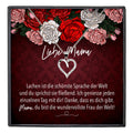 22Feels® Mama Geschenk Muttertag Geburtstag Frauen Herz Halskette mit Karte Echt Silber Schmuck Weihnachten Idee von Tochter oder Sohn-Schmuck mit Botschaftskarte - Herz21-22Feels