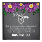 22Feels® Mama Geschenk Muttertag Geburtstag Frauen Herz Halskette mit Karte Echt Silber Schmuck Weihnachten Idee von Tochter oder Sohn-Schmuck mit Botschaftskarte - Herz21-22Feels