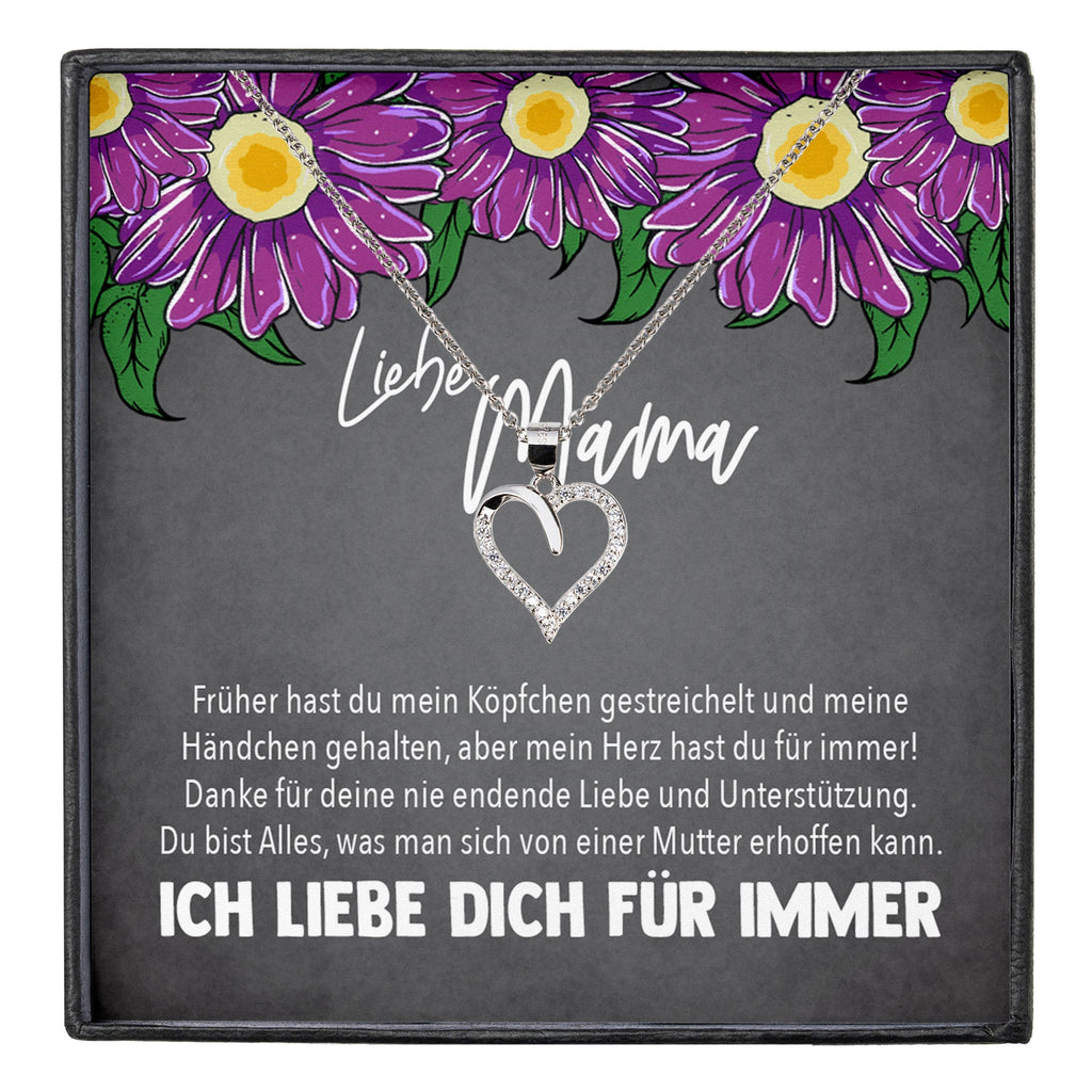 22Feels® Mama Geschenk Muttertag Geburtstag Frauen Schmuck mit Karte Herz Halskette Echt Silber Weihnachten Idee von Tochter oder Sohn-Schmuck mit Botschaftskarte - Herz21-22Feels