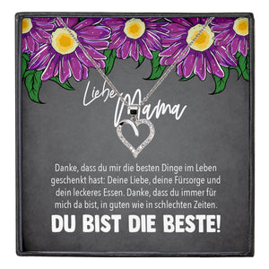 22Feels® Mama Geschenk Muttertag Geburtstag Frauen Schmuck mit Karte Herz Halskette Echt Silber Weihnachten Idee von Tochter oder Sohn-Schmuck mit Botschaftskarte - Herz21-22Feels