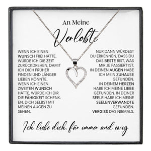 22Feels® Verlobung Geschenk Frauen Silber 925/000 Herz Halskette mit Karte Schmuck Ich Liebe Dich Verlobte Valentinstag Hochzeitsplanung Jahrestag-Schmuck mit Botschaftskarte - Herz21-22Feels