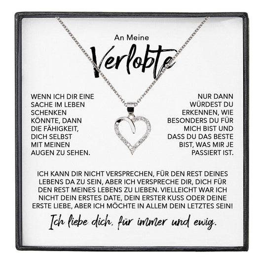 22Feels® Verlobung Geschenk Frauen Silber 925/000 Herz Halskette mit Karte Schmuck Ich Liebe Dich Verlobte Valentinstag Hochzeitsplanung Jahrestag-Schmuck mit Botschaftskarte - Herz21-22Feels