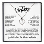 22Feels® Verlobung Geschenk Frauen Silber 925/000 Herz Halskette mit Karte Schmuck Ich Liebe Dich Verlobte Valentinstag Hochzeitsplanung Jahrestag-Schmuck mit Botschaftskarte - Herz21-22Feels