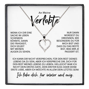 22Feels® Verlobung Geschenk Frauen Silber 925/000 Herz Halskette mit Karte Schmuck Ich Liebe Dich Verlobte Valentinstag Hochzeitsplanung Jahrestag-Schmuck mit Botschaftskarte - Herz21-22Feels