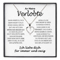 22Feels® Verlobung Geschenk Frauen Silber 925/000 Herz Halskette mit Karte Schmuck Ich Liebe Dich Verlobte Valentinstag Hochzeitsplanung Jahrestag-Schmuck mit Botschaftskarte - Herz21-22Feels